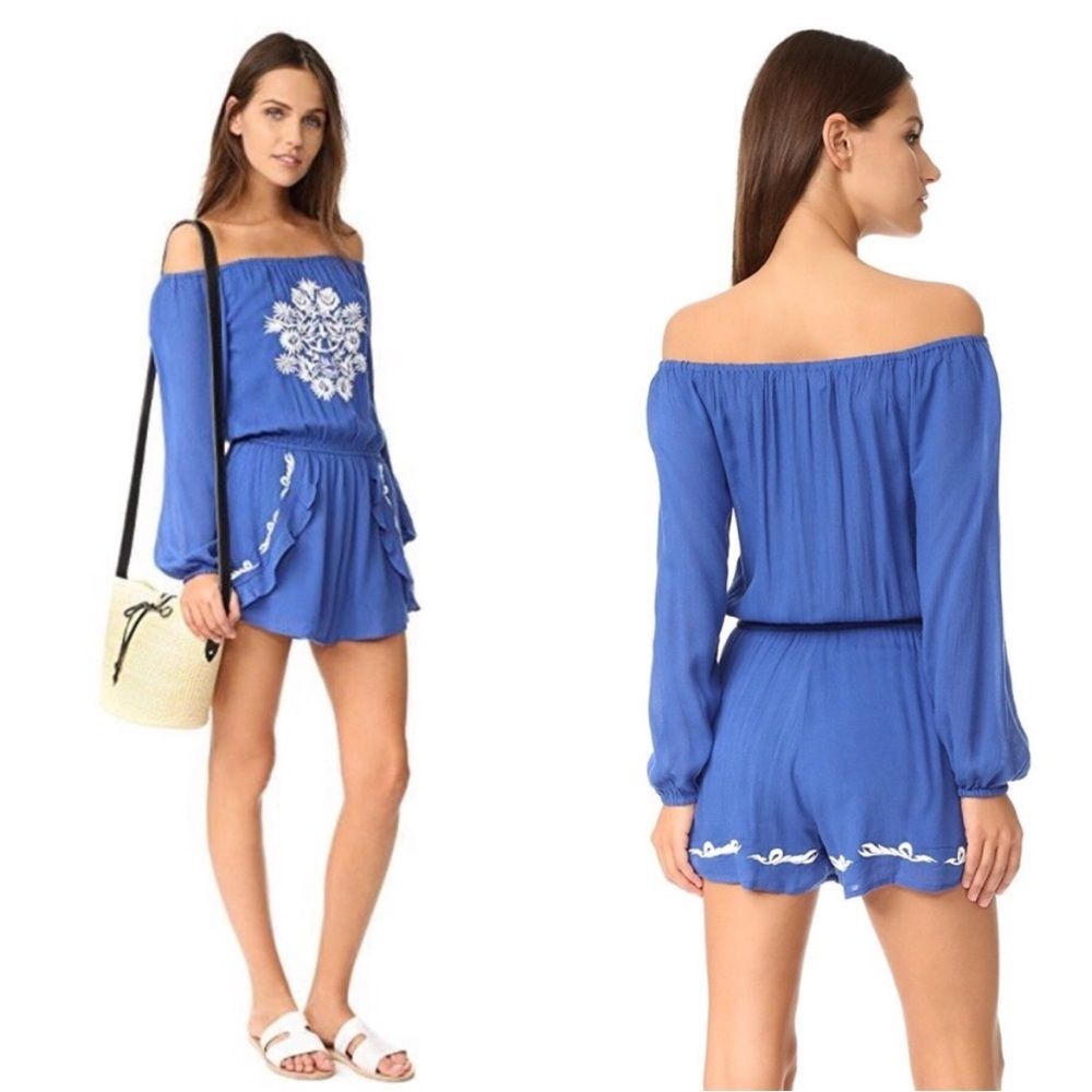 Lovers + Friends Carmella Embroidered Romper - image 1